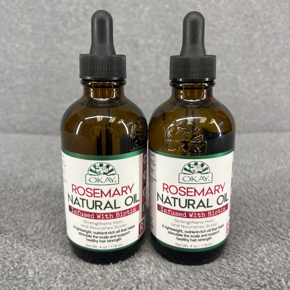 2x Okay Rosemary Natural Oil Women 4 oz Biotin Infused Hair Strengthening Scalp